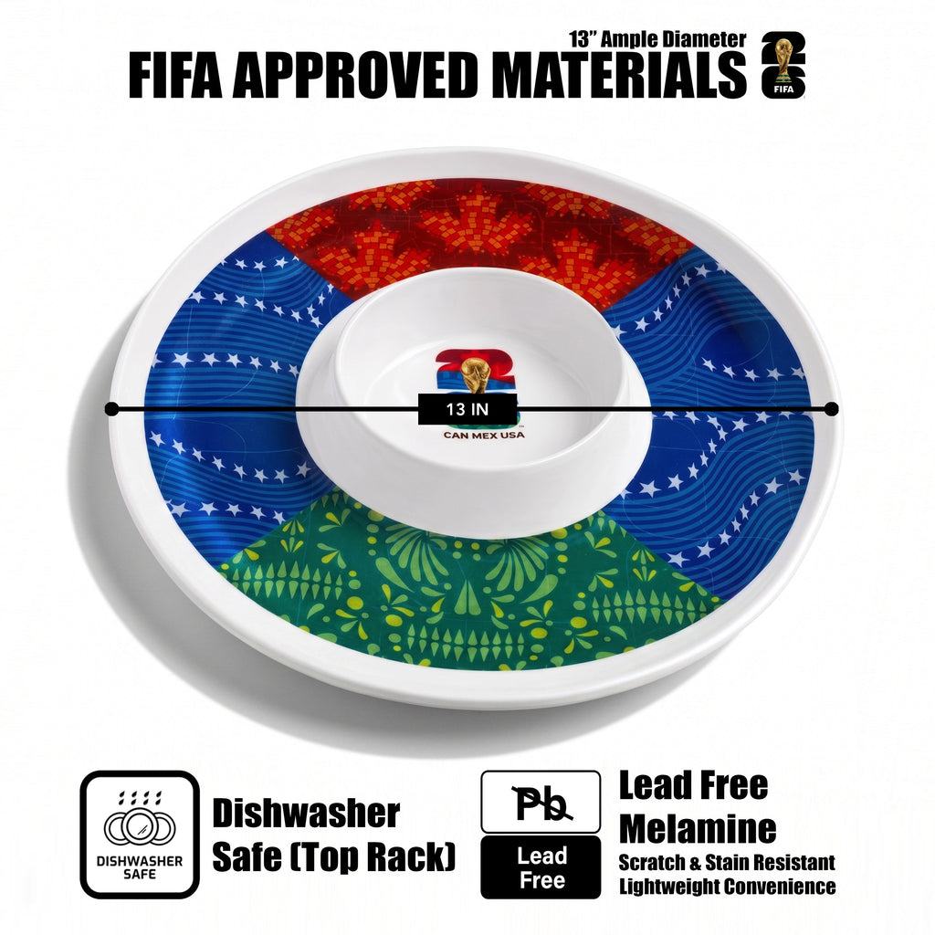 Atelier Sportif Official FIFA 26 Can Mex Us Melamine Chip & Dip 13"D