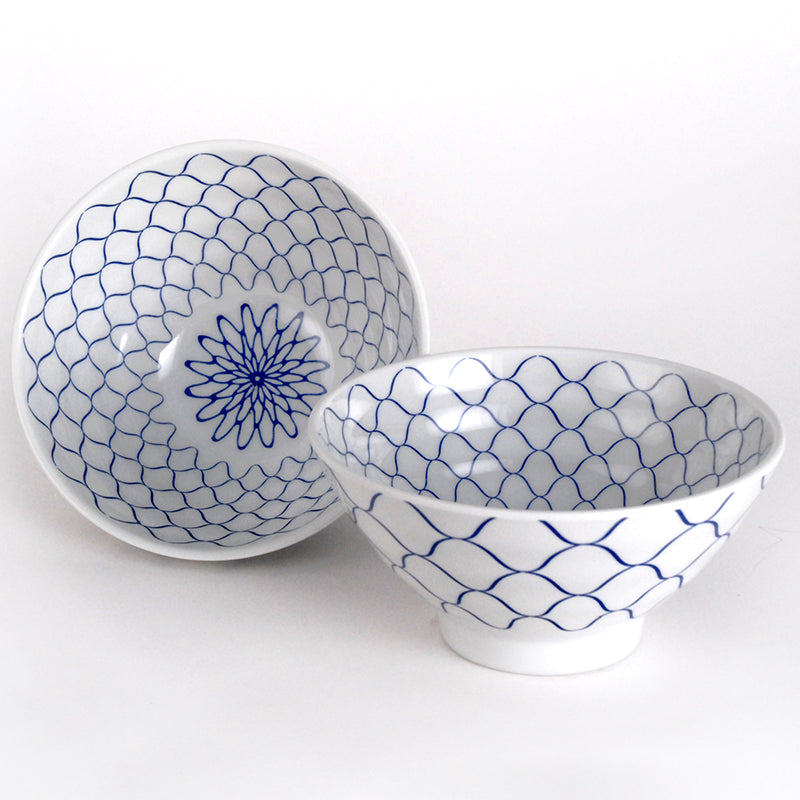 Melamine Sushi Plate Bowl Set - White, Blue