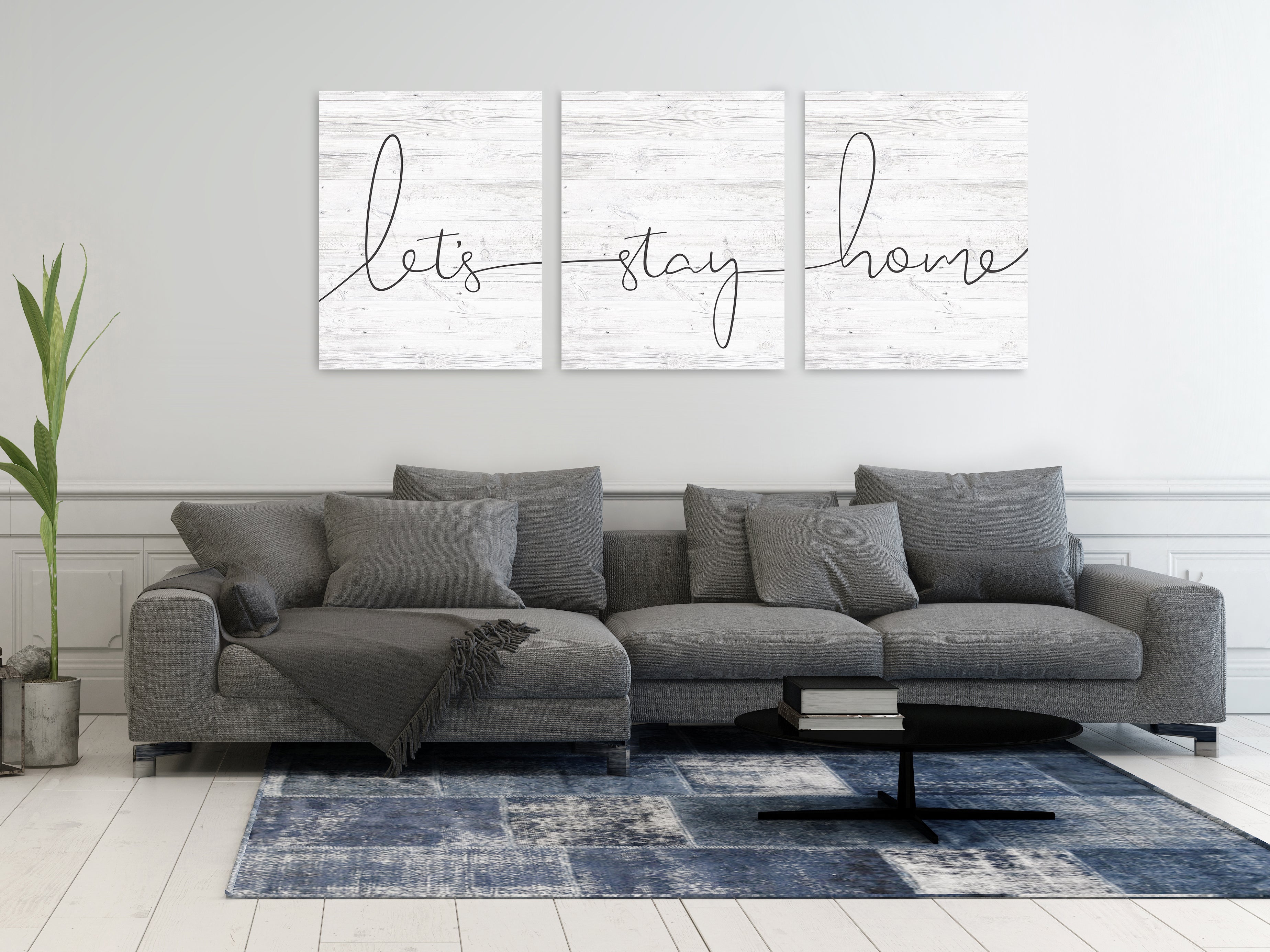 Let's Stay Home Canvas Set - Home Decor Wall Art
